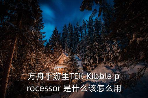 方舟手游里TEK Kibble processor 是什么该怎么用