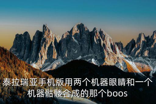 泰拉瑞亚手机版用两个机器眼睛和一个机器骷髅合成的那个boos