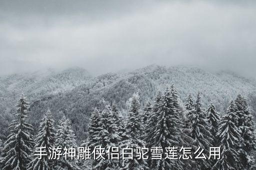 手游神雕侠侣白驼雪莲怎么用