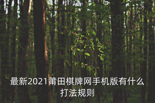最新2021莆田棋牌网手机版有什么打法规则