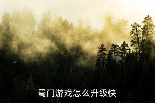 蜀门游戏怎么升级快