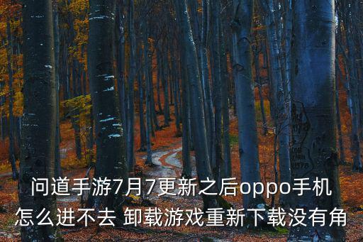 问道手游7月7更新之后oppo手机怎么进不去 卸载游戏重新下载没有角