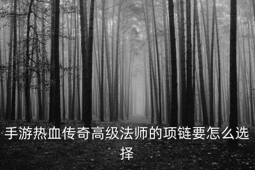 手游热血传奇高级法师的项链要怎么选择