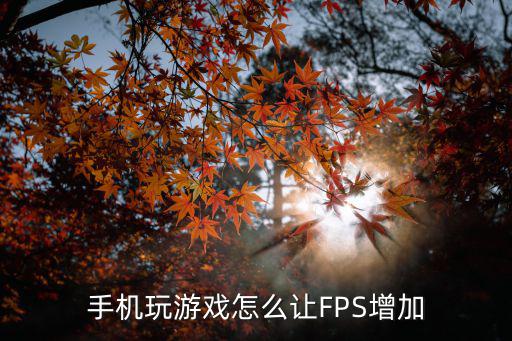 手机玩游戏怎么让FPS增加