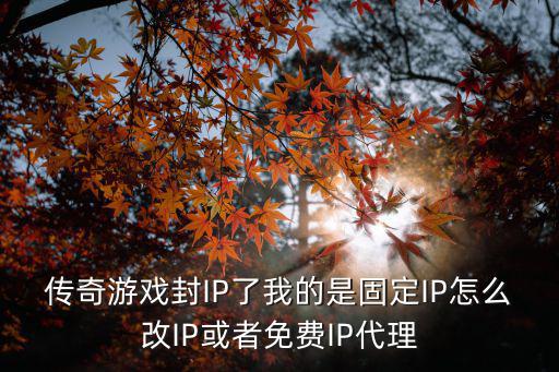 传奇游戏封IP了我的是固定IP怎么改IP或者免费IP代理