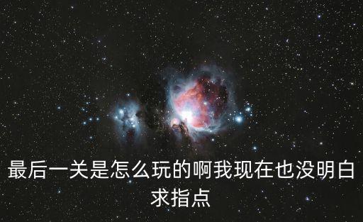 最后一关是怎么玩的啊我现在也没明白求指点