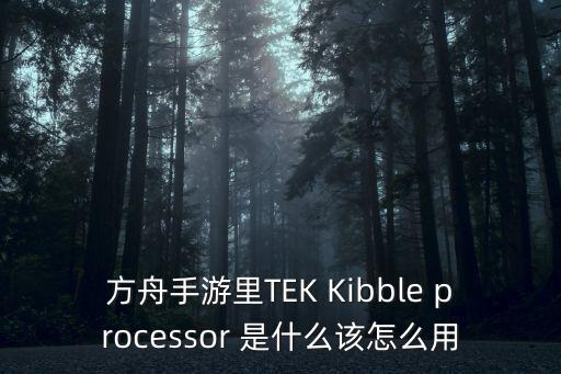 方舟手游里TEK Kibble processor 是什么该怎么用