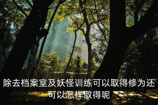 除去档案室及妖怪训练可以取得修为还可以怎样取得呢