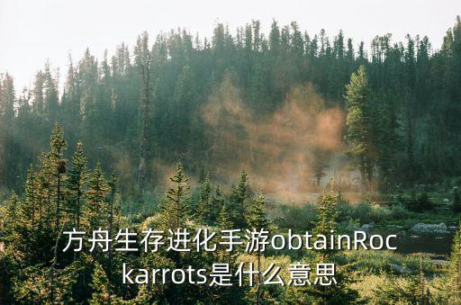 方舟生存进化手游obtainRockarrots是什么意思