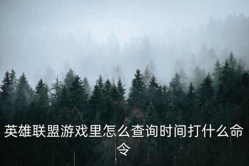 英雄联盟游戏里怎么查询时间打什么命令