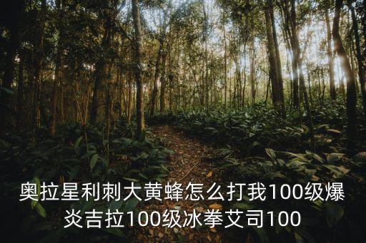 奥拉星利刺大黄蜂怎么打我100级爆炎吉拉100级冰拳艾司100