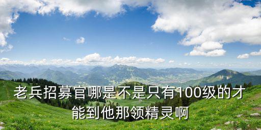 老兵招募官哪是不是只有100级的才能到他那领精灵啊