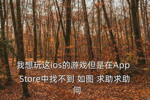 我想玩这ios的游戏但是在App Store中找不到 如图 求助求助  问