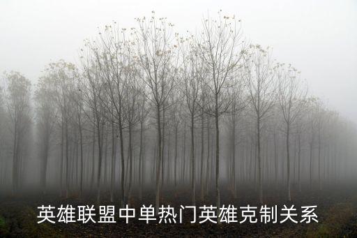 英雄联盟中单热门英雄克制关系