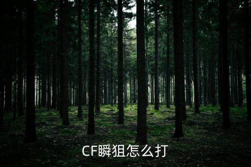 cf手游打瞬狙怎么打，CF瞬狙怎么打