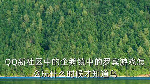 QQ新社区中的企鹅镇中的罗宾游戏怎么玩什么时候才知道乌