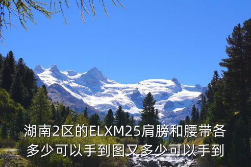 湖南2区的ELXM25肩膀和腰带各多少可以手到图又多少可以手到