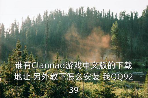 谁有Clannad游戏中文版的下载地址 另外教下怎么安装 我QQ9239