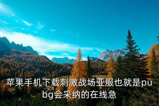 苹果手机下载刺激战场亚服也就是pubg会采纳的在线急