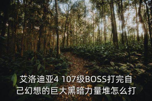 艾洛迪亚4 107级BOSS打完自己幻想的巨大黑暗力量堆怎么打