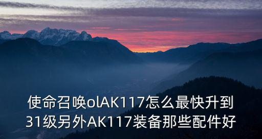 使命召唤olAK117怎么最快升到31级另外AK117装备那些配件好