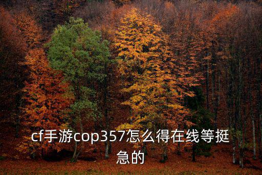 cf手游cop357怎么得在线等挺急的