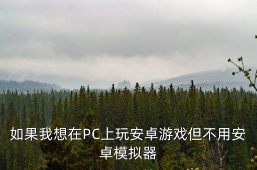 如果我想在PC上玩安卓游戏但不用安卓模拟器