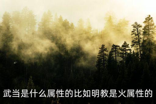 武当是什么属性的比如明教是火属性的