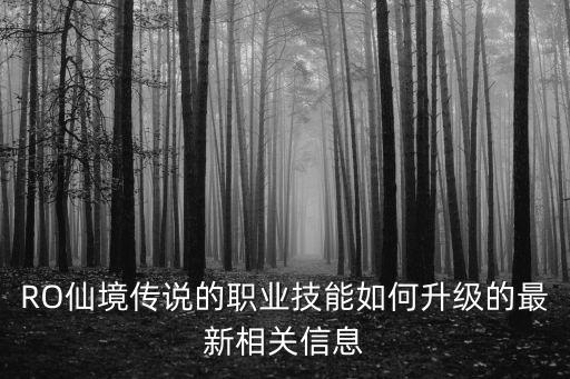 RO仙境传说的职业技能如何升级的最新相关信息