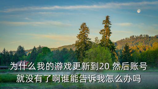 为什么我的游戏更新到20 然后账号就没有了啊谁能告诉我怎么办吗