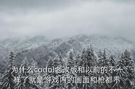 为什么codol老改版和以前的不一样了就是游戏内的画面和枪都不