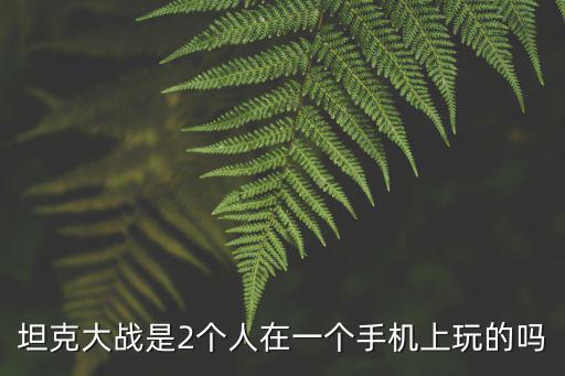 坦克大战是2个人在一个手机上玩的吗