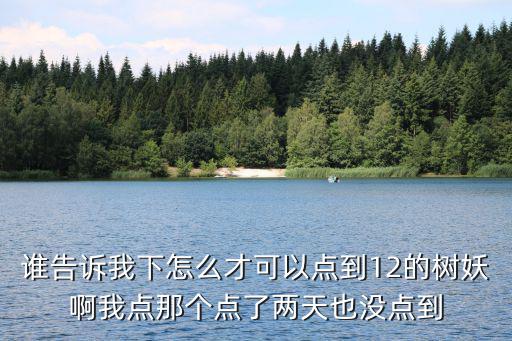 谁告诉我下怎么才可以点到12的树妖啊我点那个点了两天也没点到