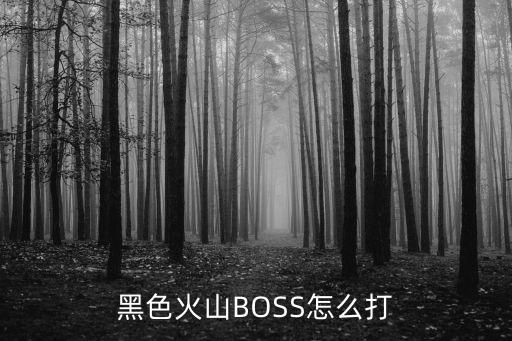 黑色火山BOSS怎么打