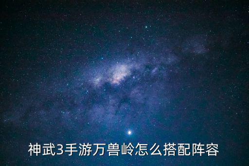 神武3手游万兽岭怎么搭配阵容