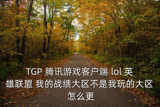 TGP 腾讯游戏客户端 lol 英雄联盟 我的战绩大区不是我玩的大区 怎么更