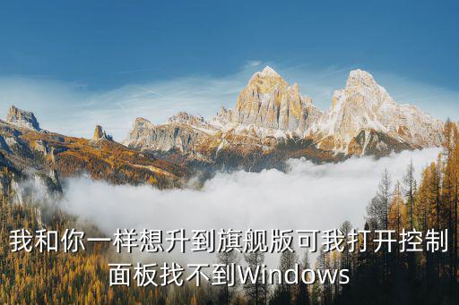 我和你一样想升到旗舰版可我打开控制面板找不到Windows