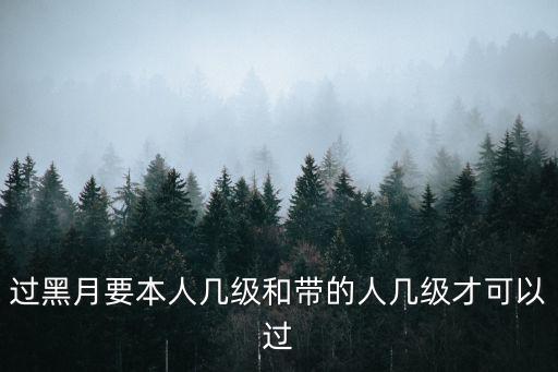 过黑月要本人几级和带的人几级才可以过