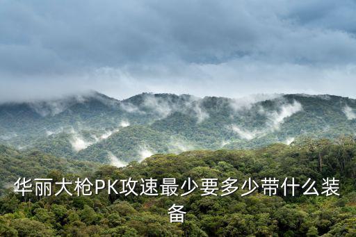 华丽大枪PK攻速最少要多少带什么装备