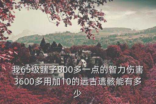 我65级瞎子800多一点的智力伤害3600多用加10的远古遗骸能有多少