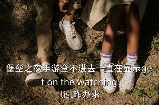 堡垒之夜手游登不进去一直在显示get on the watching list咋办求