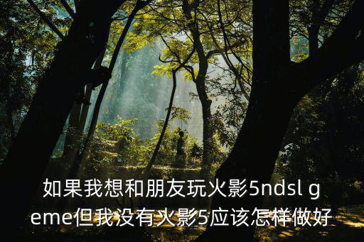 如果我想和朋友玩火影5ndsl geme但我没有火影5应该怎样做好