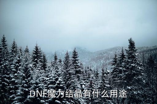 DNF魔力结晶有什么用途