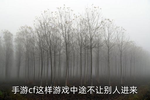 手游cf这样游戏中途不让别人进来