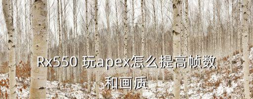 Rx550 玩apex怎么提高帧数和画质