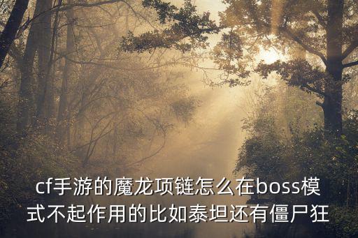 cf手游的魔龙项链怎么在boss模式不起作用的比如泰坦还有僵尸狂