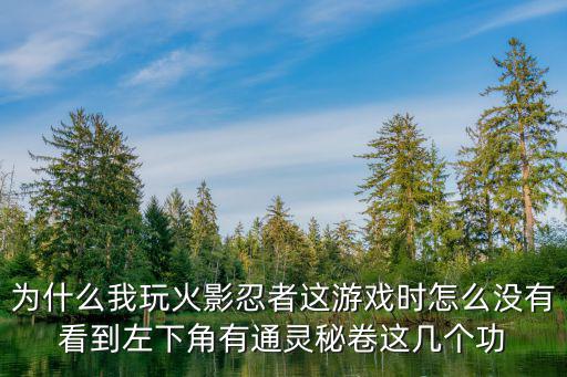 为什么我玩火影忍者这游戏时怎么没有看到左下角有通灵秘卷这几个功