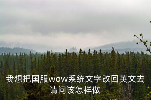 我想把国服wow系统文字改回英文去请问该怎样做