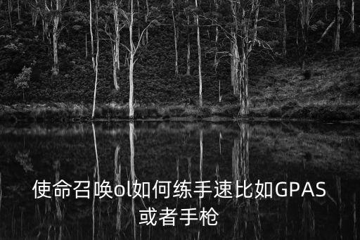 使命召唤ol如何练手速比如GPAS或者手枪