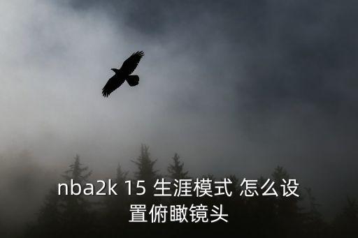 nba2k 15 生涯模式 怎么设置俯瞰镜头